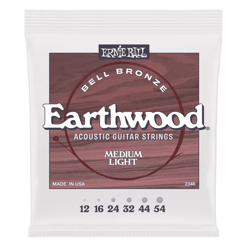Ernie Ball 2346 Earthwood Bell Bronze Medium-Light Acoustic Guitar Strings 12-54