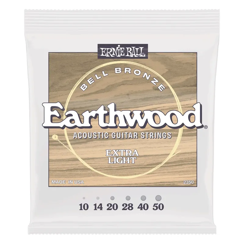 Ernie Ball 2350 Earthwood Bell Bronze Extra Light Acoustic Guitar Strings 10-50