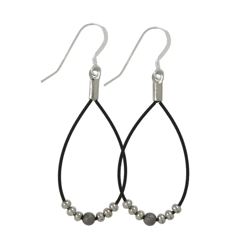 Stardust Teardrop Earrings - Black