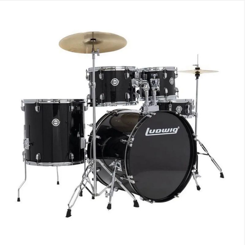 Ludwig Accent Fuse 5pc Black Sparkle Outfit Drumset