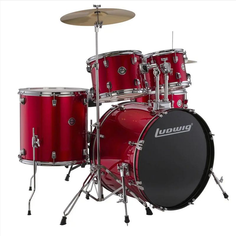 Ludwig Accent Drive 5pc Red Foil Outfit Drumset