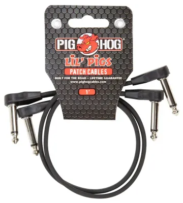 Pig Hog Lil Pigs 1ft Patch Cables - 2 pack PHLSK1BK