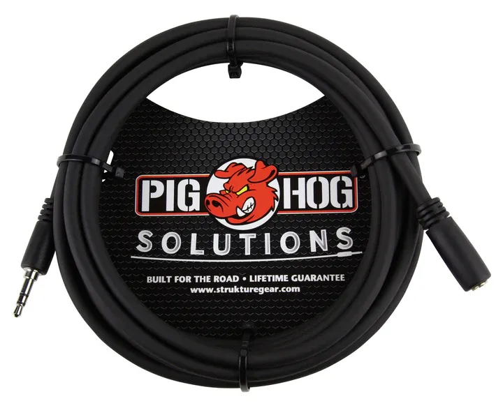 Pig Hog 3.5mm TRS (M) - 3.5mm TRS (F) 10ft Headphone Ext Cable PHX35-10