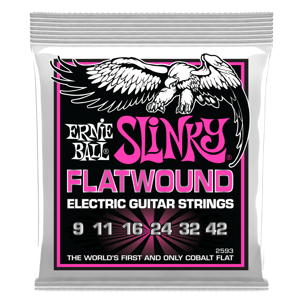 Ernie Ball 2593 Super Slinky Flatwound Electric Guitar Strings 09-42