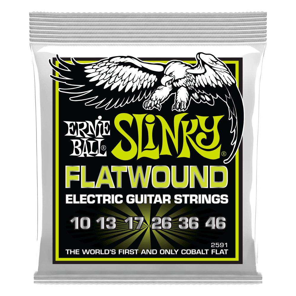 Ernie Ball 2591 Regular Slinky Flatwound Electric Guitar Strings 10-46