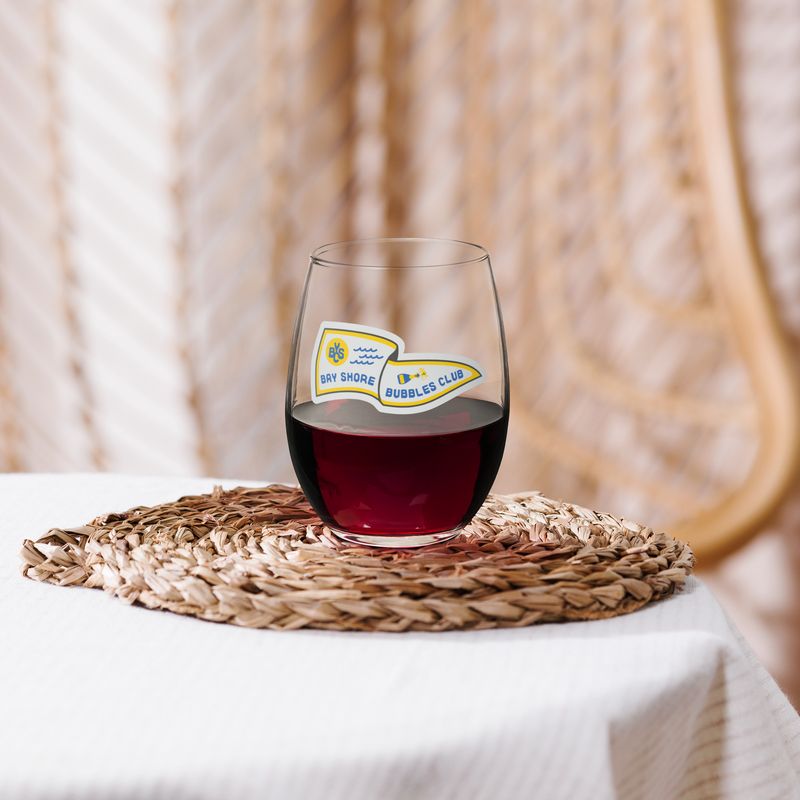 Bay Shore Bubbles Club stemless glass