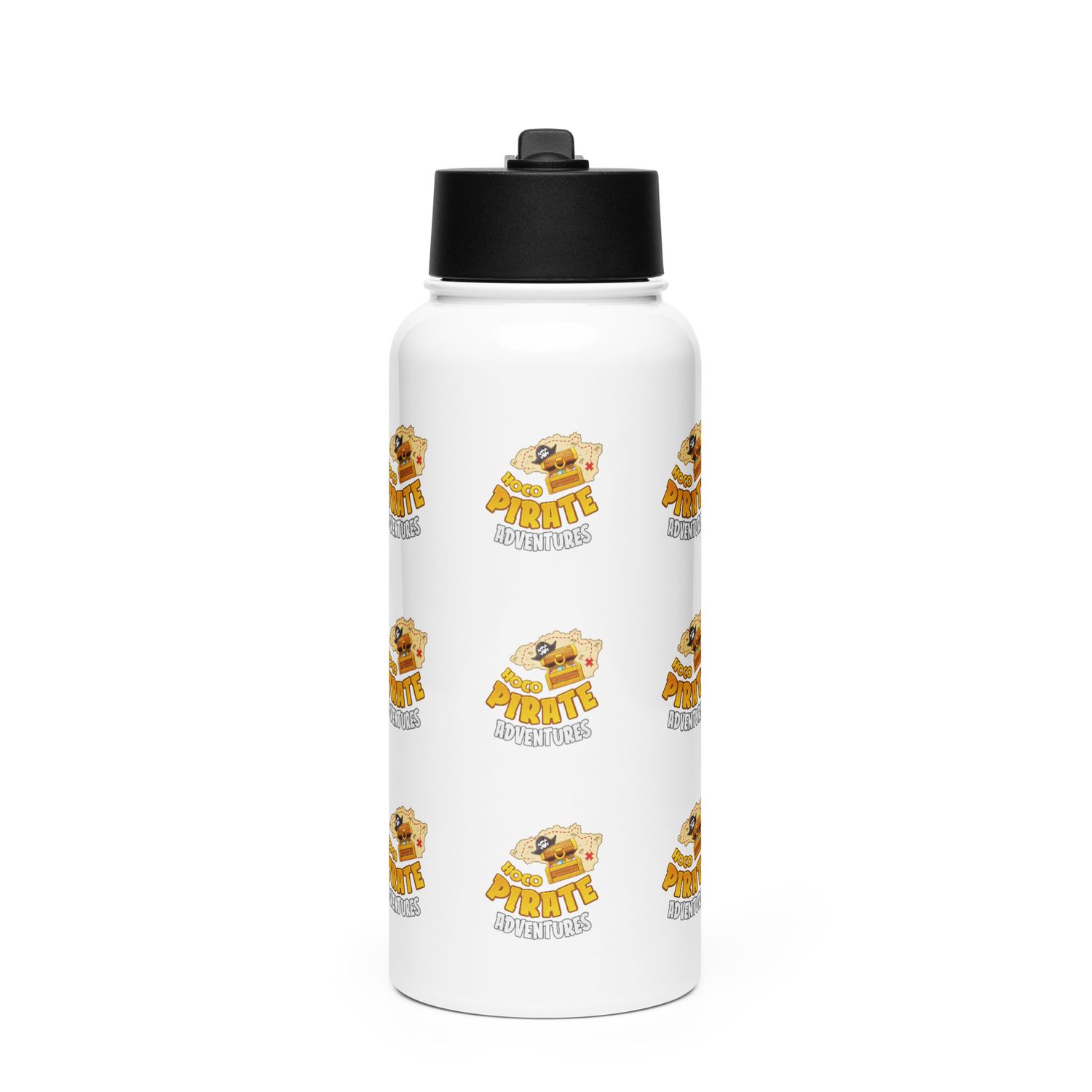 Stainless steel water bottle with a straw lid