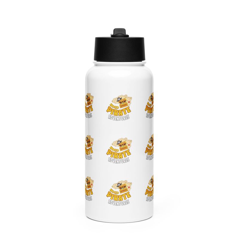 Stainless steel water bottle with a straw lid