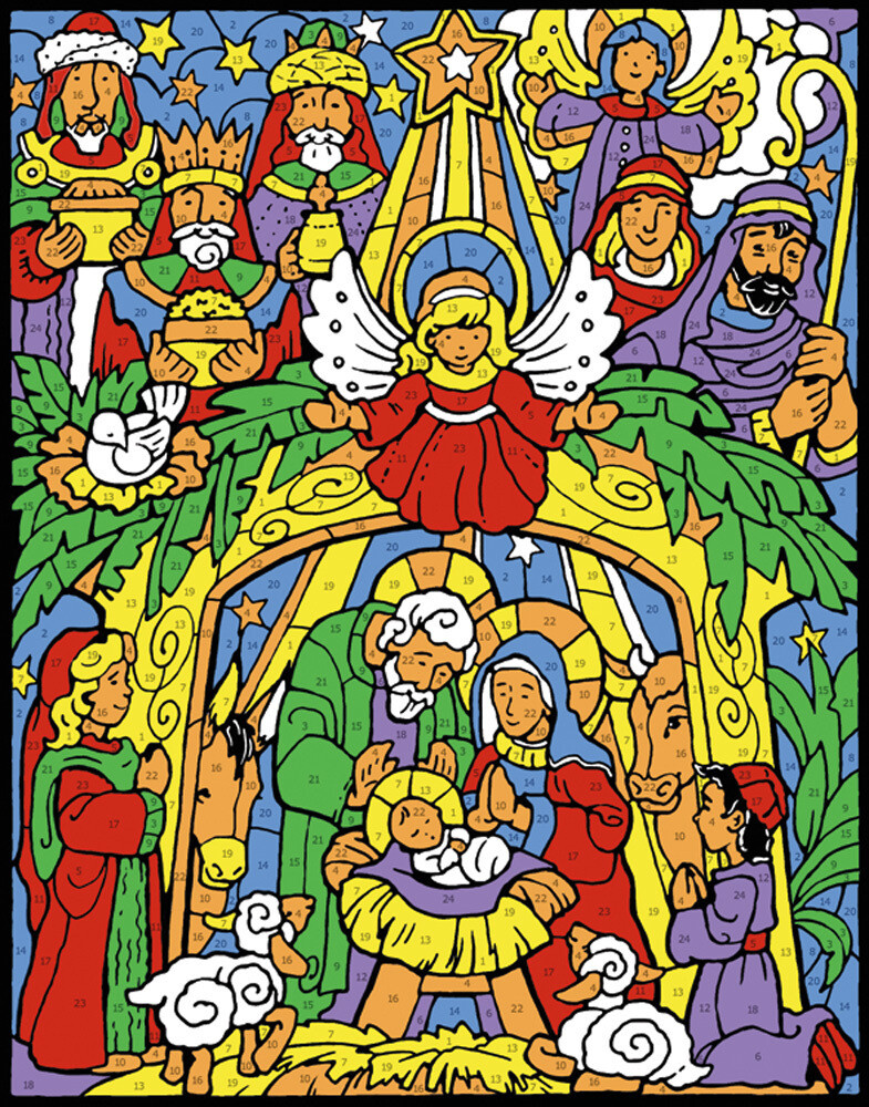 Advent Calendar Colorful nativity