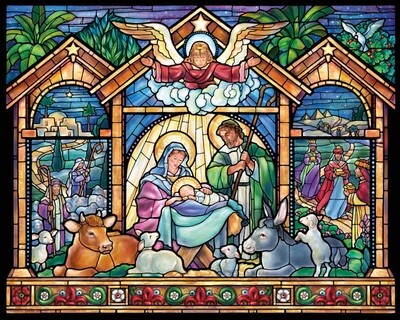 Stained Glass Nativity 1000 piece Puzzle
