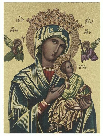 Our Lady of Perpetual Help Large Gold Embossed 7.5x10 Wall Plaque 520-208