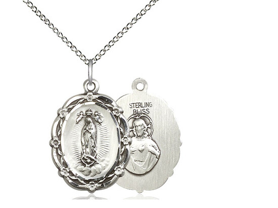 Sterling Silver Guadalupe Medal Pendant