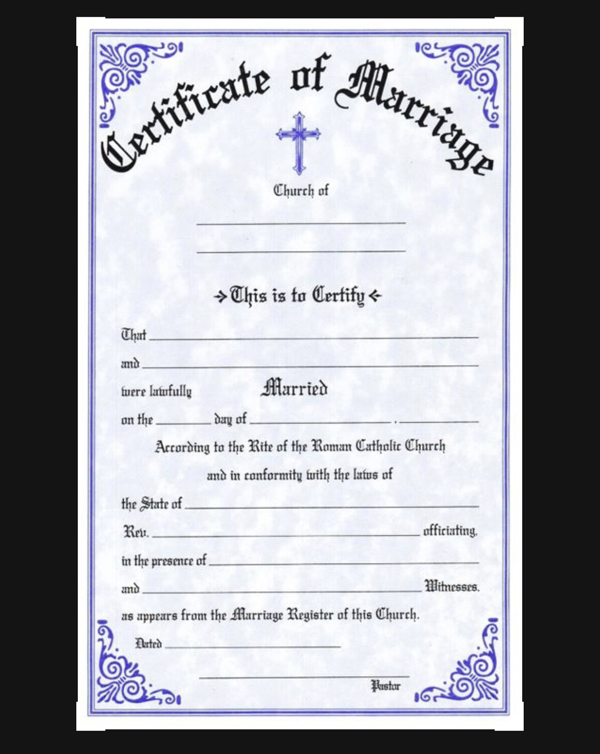 Certificate of Marriage 50 Sheets