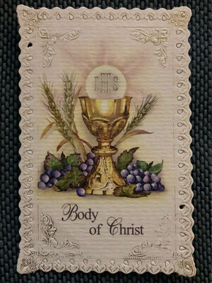 Chalice White Lace Holy Card NS728