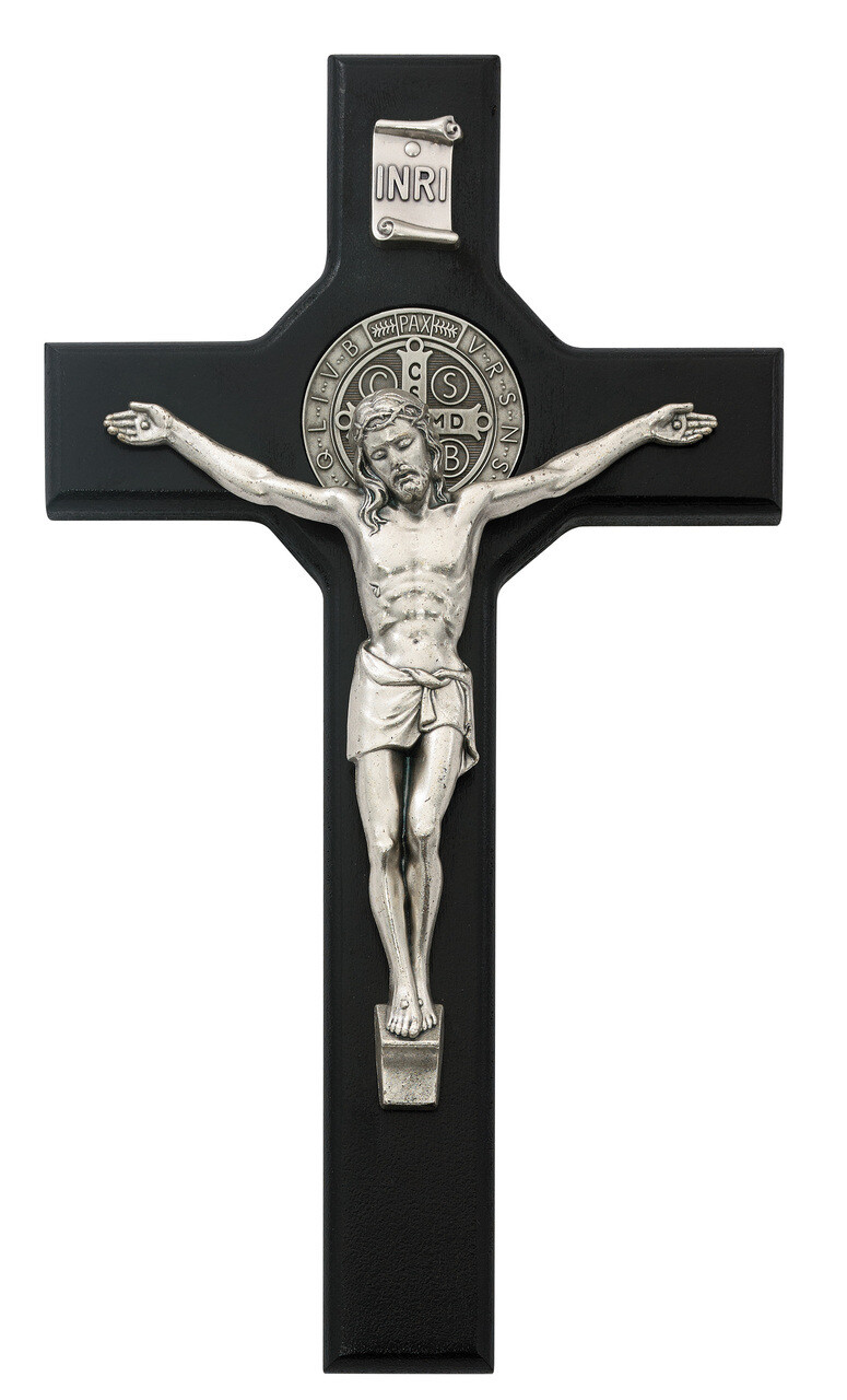 8" Black St. Benedict Crucifix
