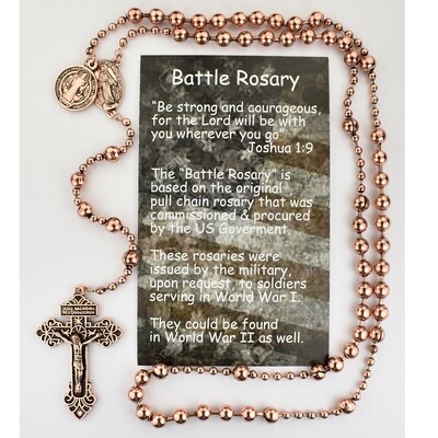 COPPER PLATED ST BENEDICT ROSARY