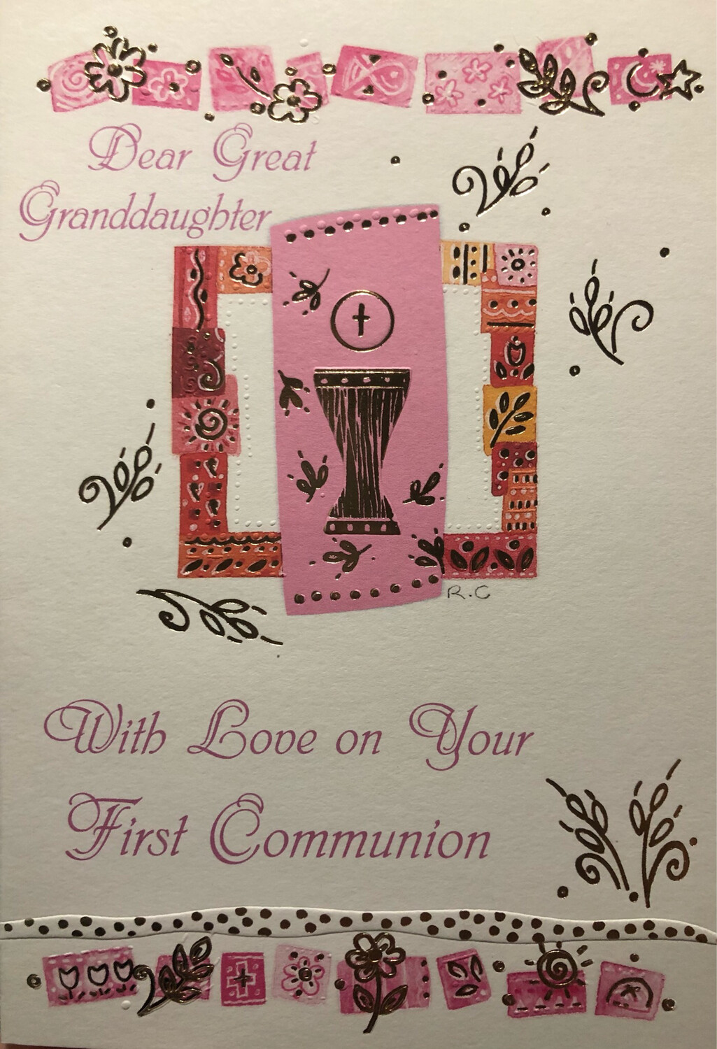 Dear Great Granddaughter With Love on Your First Communion