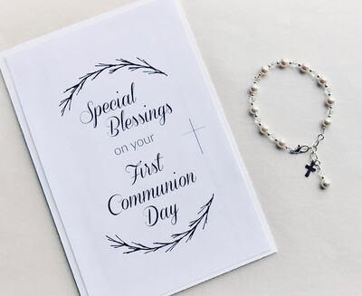 Special Blessings on your First Communion Day - Blank Card