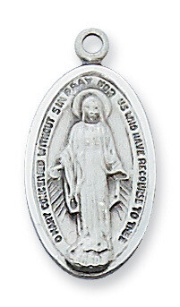 Sterling Silver Miraculous Medal 18" L66MI