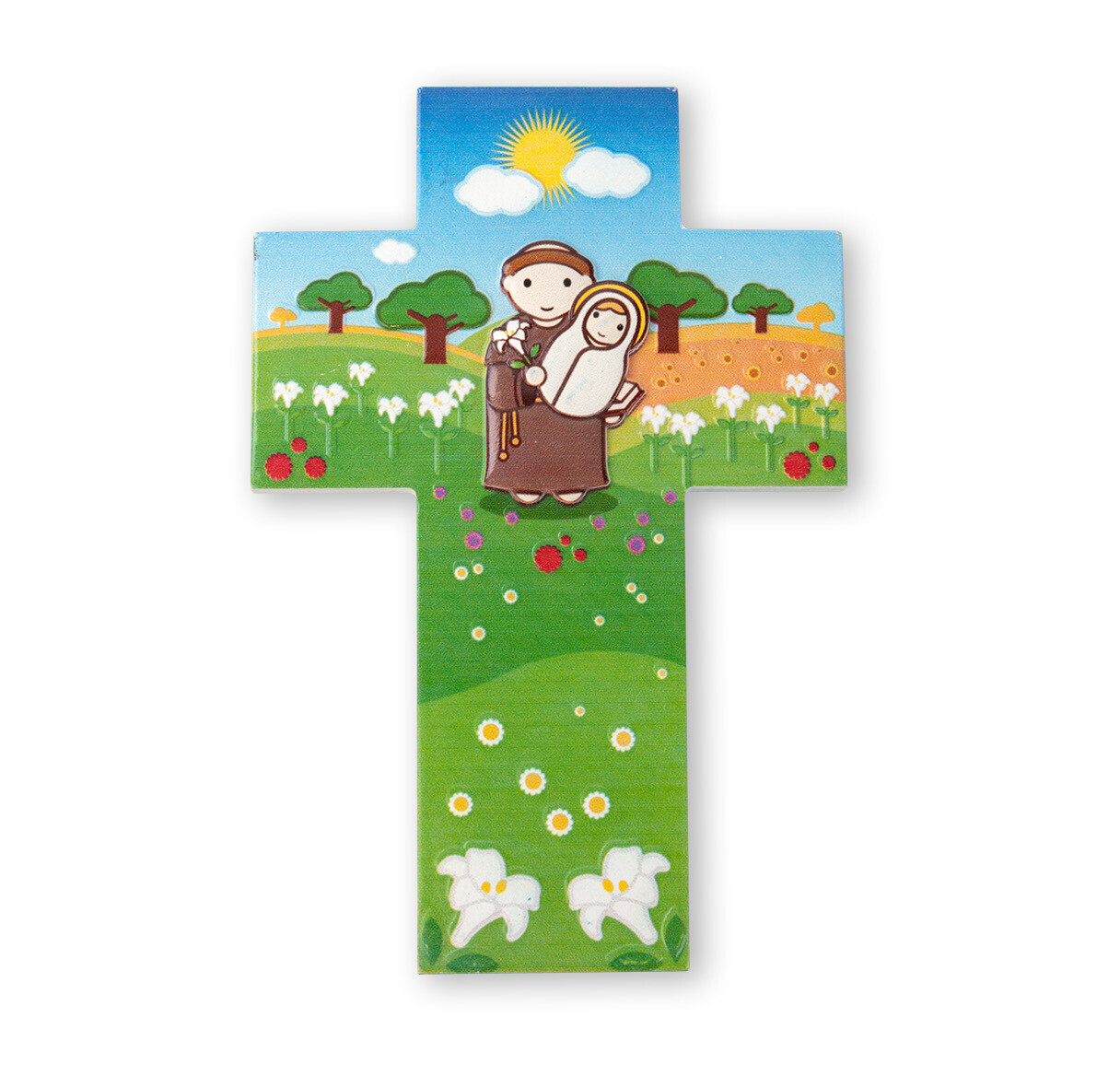 Resin Wall Cross St Anthony Little Drops
