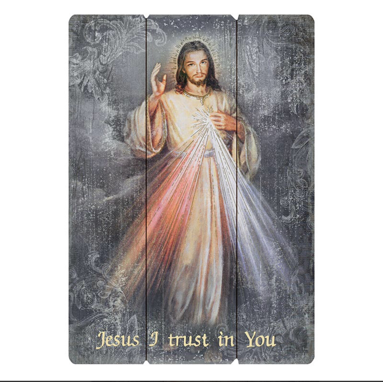 Divine Mercy Large 27“ Pallet Wall Plaque