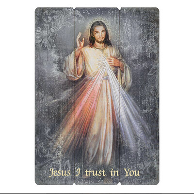 Divine Mercy Large 27“ Pallet Wall Plaque