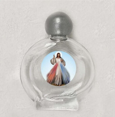 Divine Mercy Small Glass Holy Water Bottle