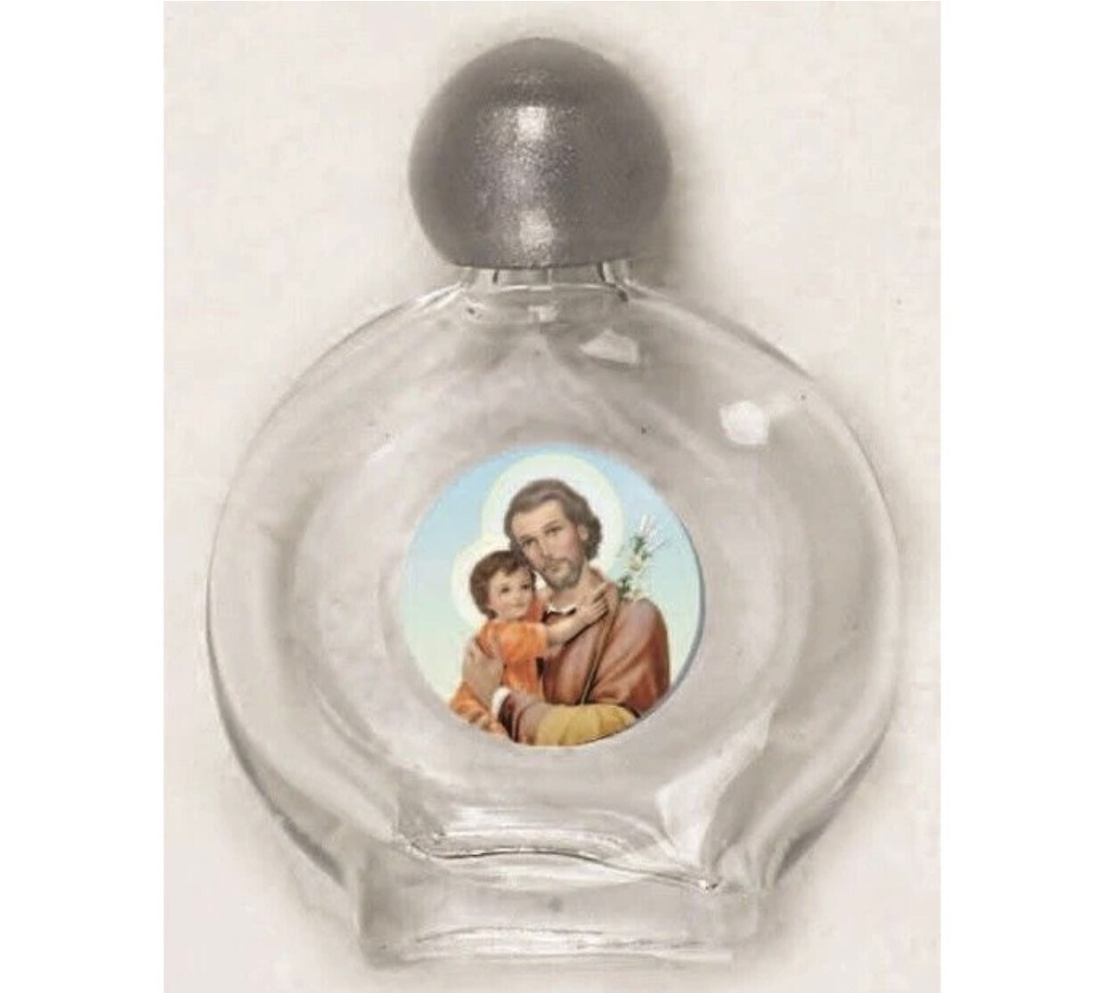 Saint Joseph Small Glass Holy Water Bottle