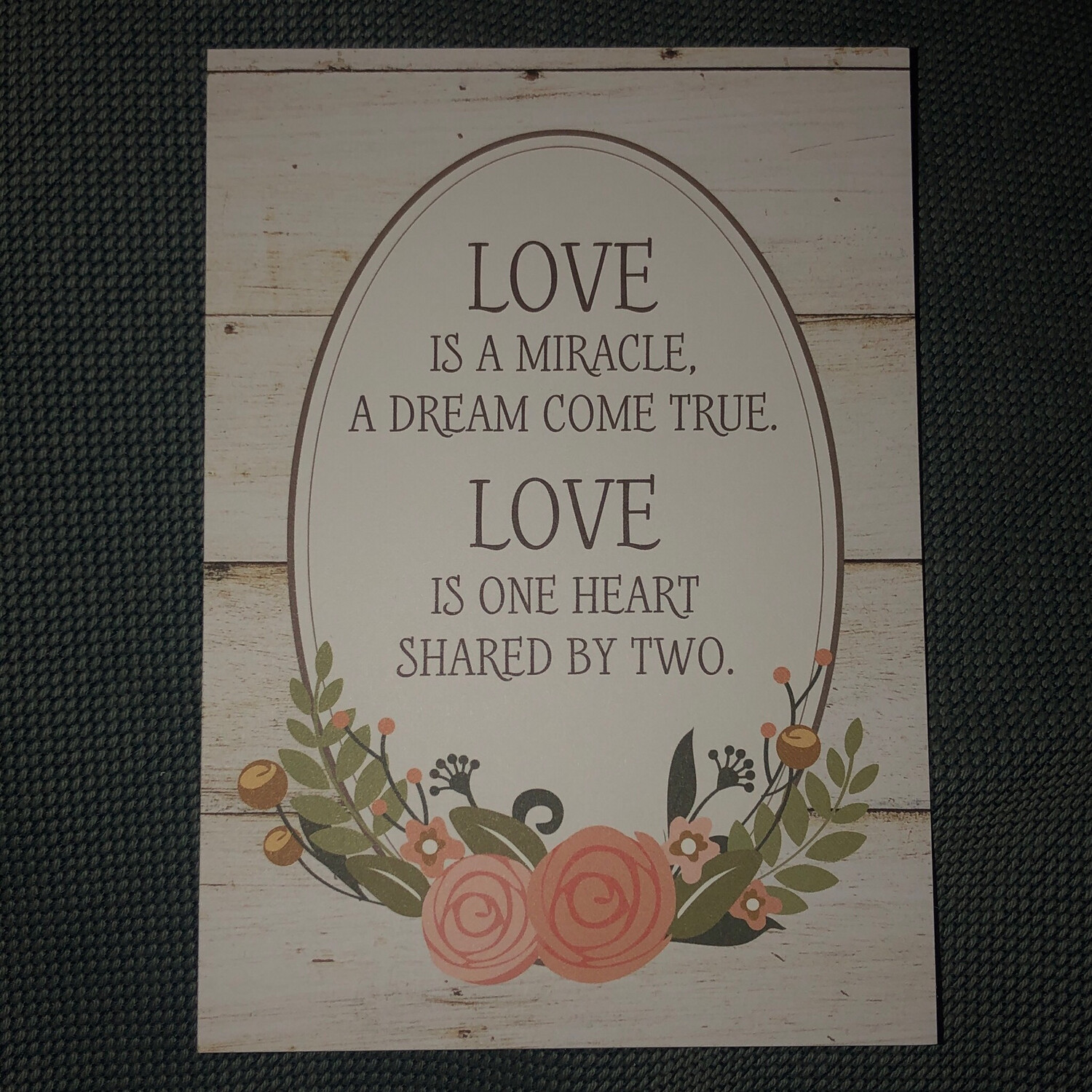 Love is a Miracle card