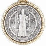 3/4" Saint Benedict Gold Plated Pendant Boxed