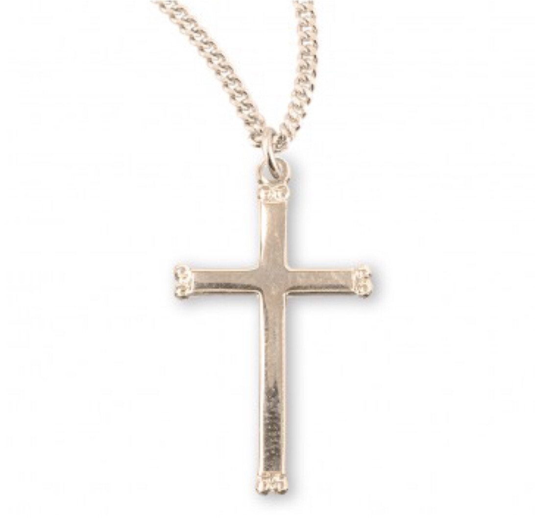 Gold Cross Beaded Ends 16ktgold/sterling/18&quot; GS177118