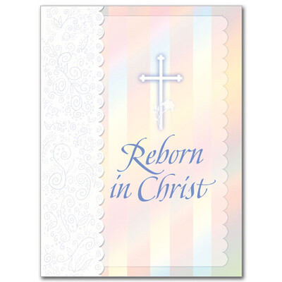 Reborn in Christ Baby Baptism Card
