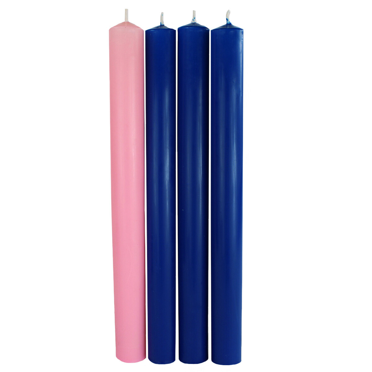 Advent candles 1 1/2 X 15” 51% blue/pink