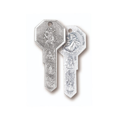 2" Antique 7 Way Silver Key of Saints 1233
