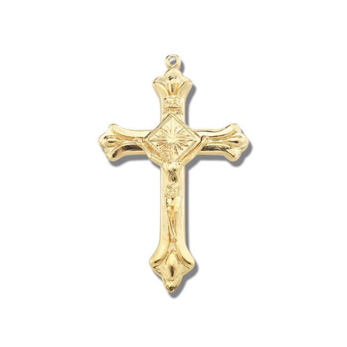 Gold Plated Crucifix 2” Flair