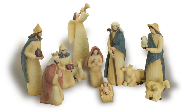 Nativity Set Folk Art 11pc 56378