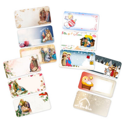 12 Assorted Adhesive Christmas Gift Tags