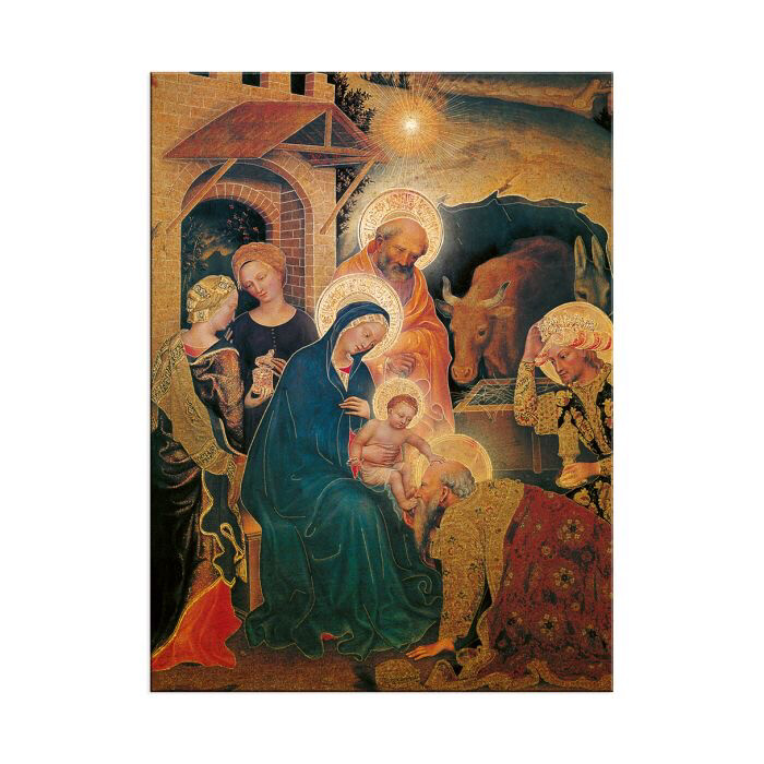 3 1/2” X 3 1/2” Gentile da Fabriano's: Adoration of the Magi Wood Plaque