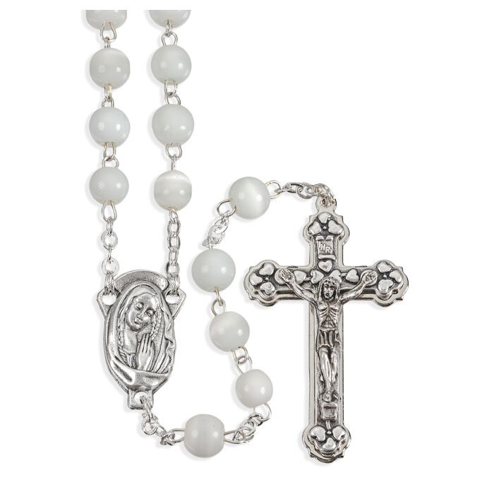 8mm Imitation Mother of Pearl Rosary 281wtbx