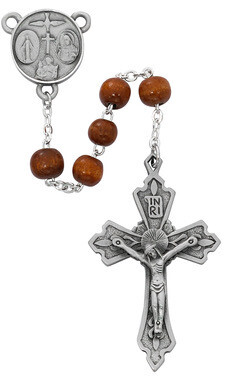6 X 8MM BROWN WOOD OVAL ROSARY