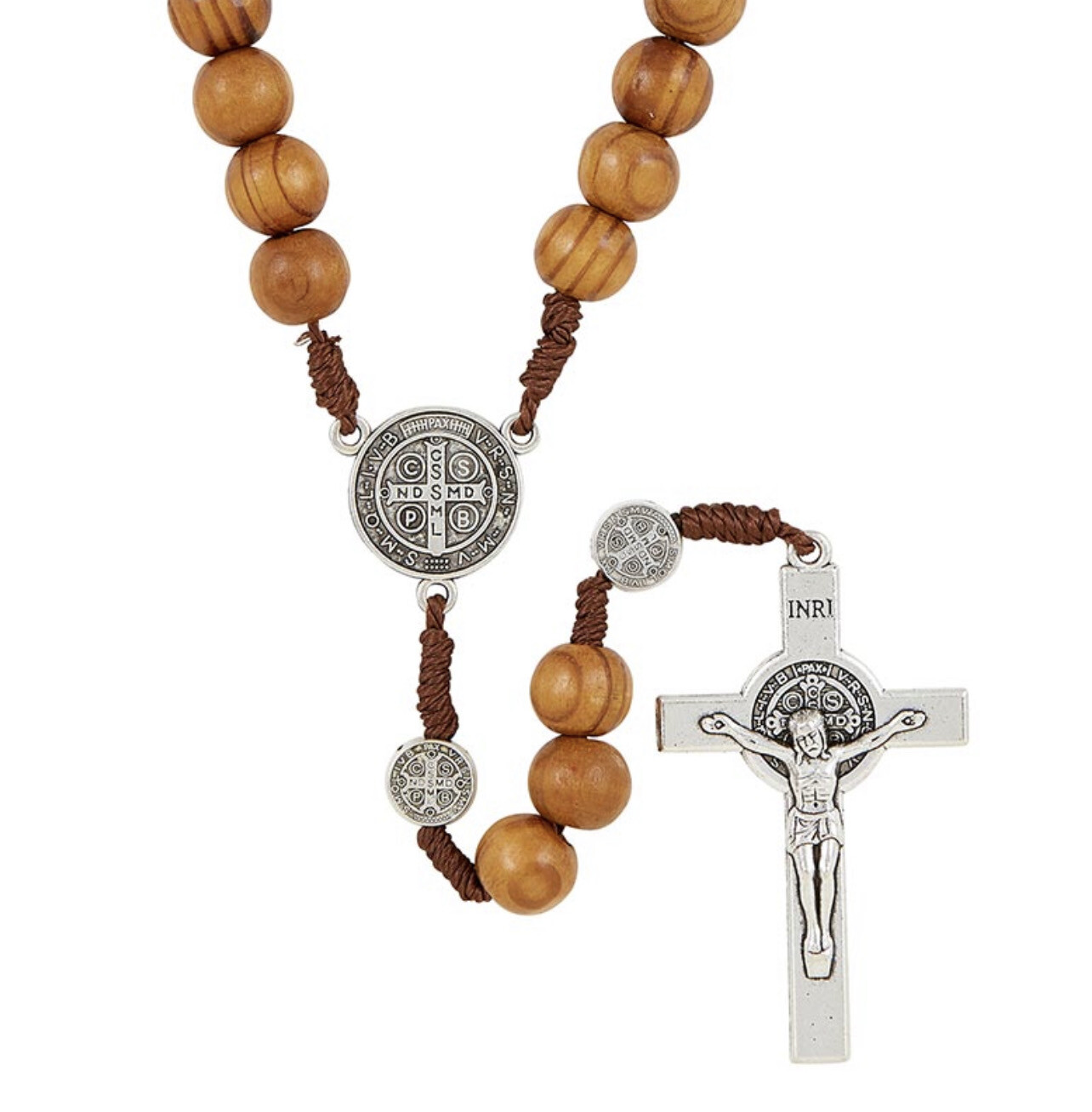 St Benedict Paracord Rosary Brown