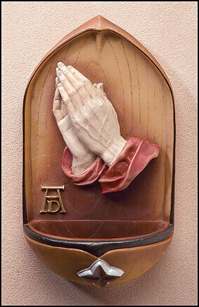 Praying Hands Holy Water Font