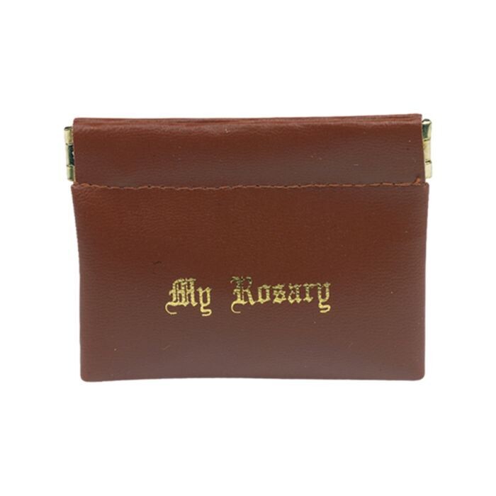 Rosary Pouch Squeeze, Color: brown