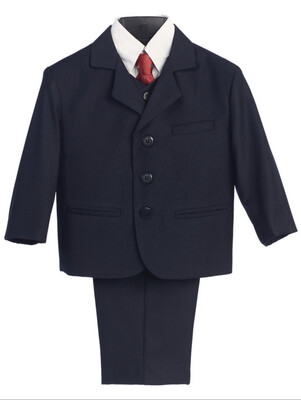 Boys 5 Piece Suit 3710D-Navy