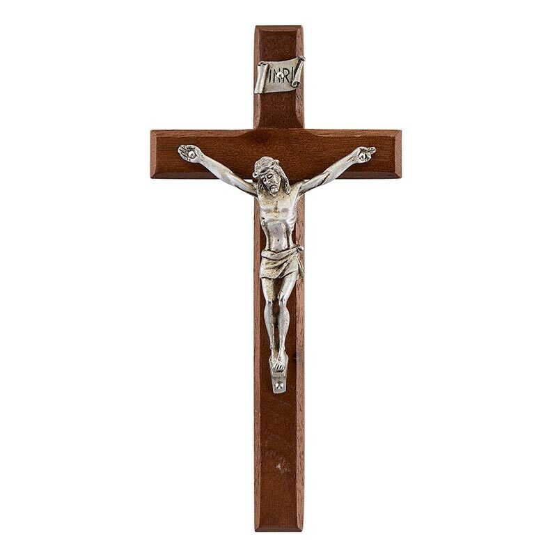 6 1/4” Walnut Crucifix with 3” Pewter Corpus