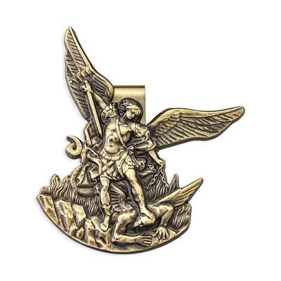 Antique Brass St Michael Visor Clip