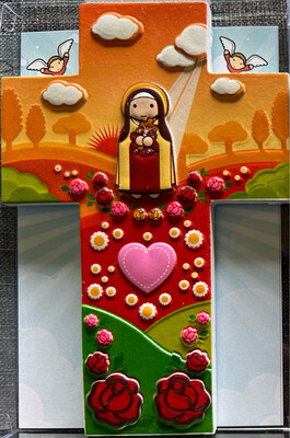 Resin Wall Cross St Therese Little Drops