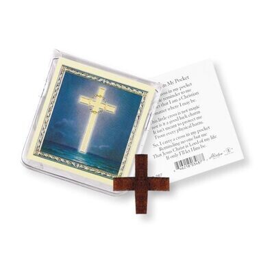 Cross in My Pocket With Holy Card in Clear Pouch