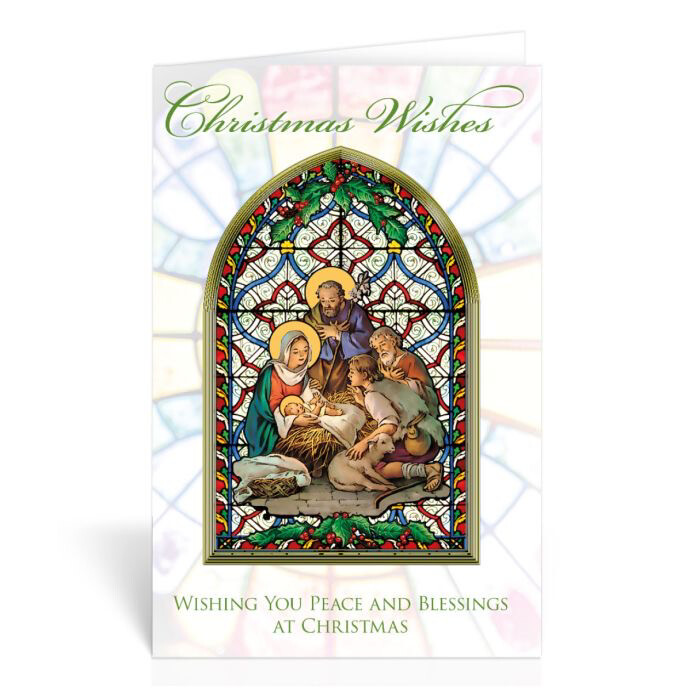 Christmas Wishes Card Stained Glass