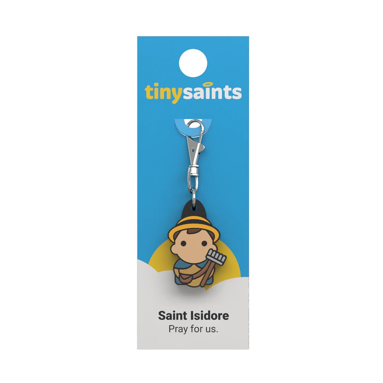 St Isidore Tiny Saints Key Chain